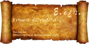 Erhard Árpád névjegykártya